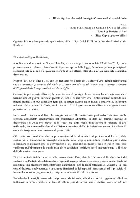 Nota Federico Antonicelli su dimissioni sindaco