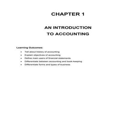 TOPIC 1: AN INTRODUCTION TO ACCOUNTING IN PRINCIPLE OF ACCOUNTING