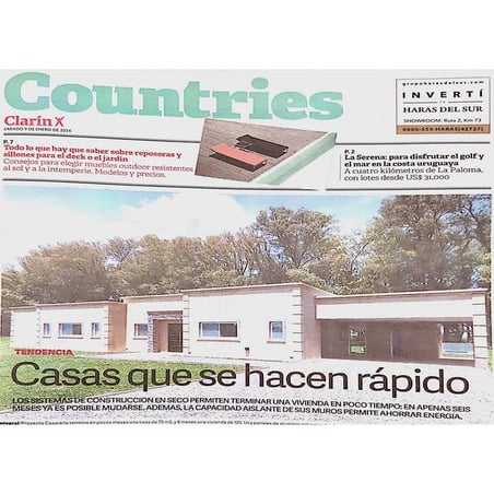 Nota Clarin Countries - Casas que se hacen rapido