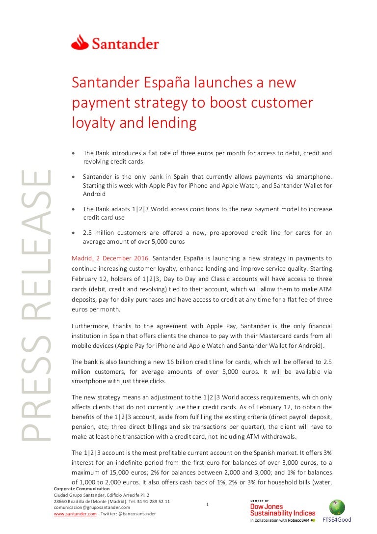 Santander España launches a new payment strategy to boost customer lo…