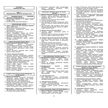 Nota Lengkap Sejarah Tingkatan 3