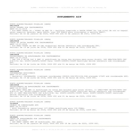 Notam Sul, Sudeste e Brasília