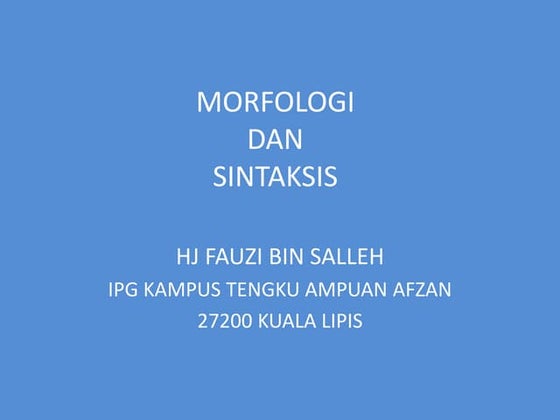 Nota morfologi