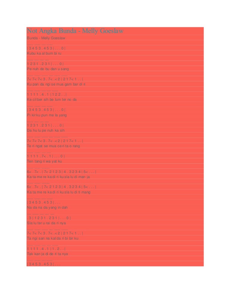 Lirik Lagu Bunda Melly Goeslaw Dan Not Angka - Koleksi Not ...