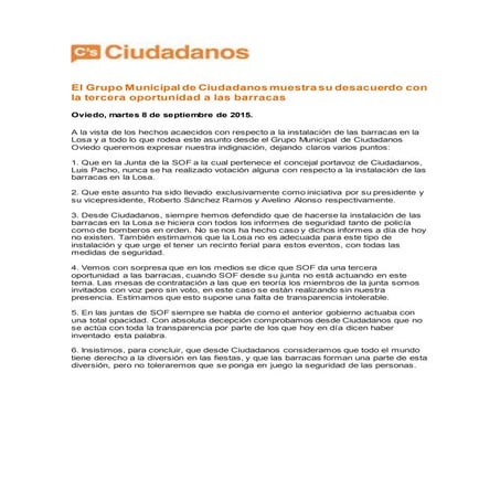 Nota Prensa Oviedo Barracas