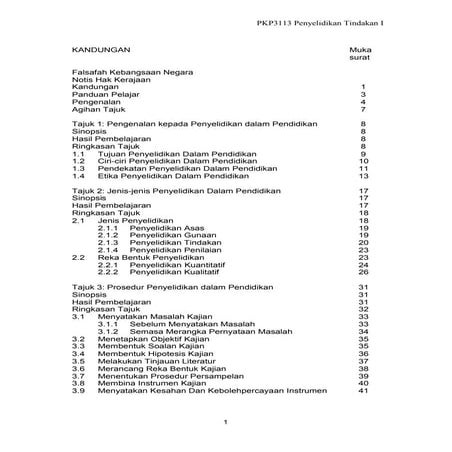 Nota penyelidikan tindakan 1 (bab 1 3,14,15)