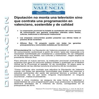 Diputación no monta una televisión ...