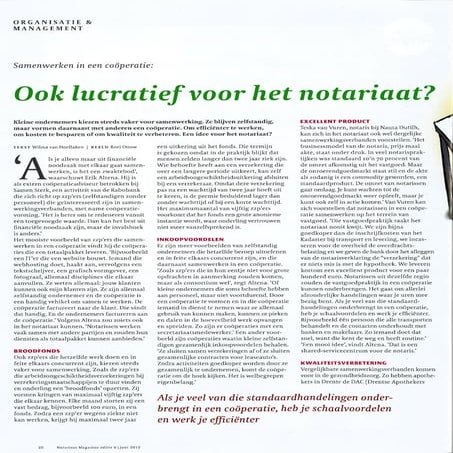 Coöperatie ook lucratief voor het notariaat