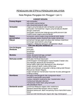 Nota Pengajian Am Penggal 1