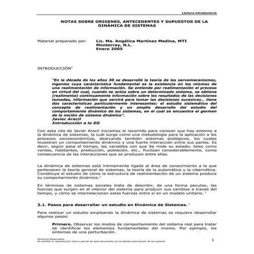 KTN02-ORIGENES, ANTECEDENTES Y SUPUESTOS DE LA DINÁMICA DE SISTEMAS