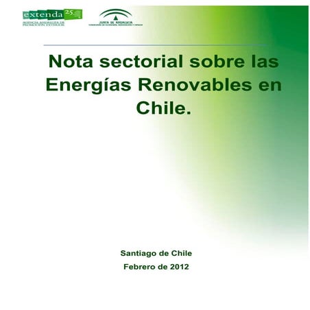 Nota sectorial sobre las energías renovables en Chile 2012