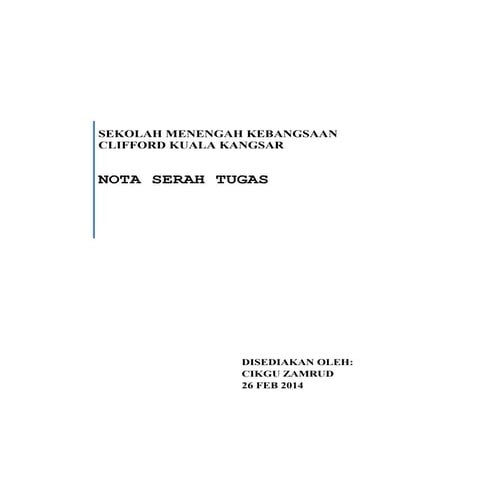 Nota serah tugas | DOCX