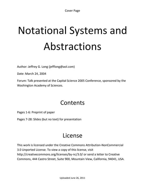 Notational systems and abstractions