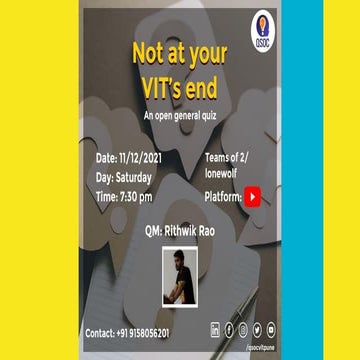 Not At Your VIT's End - Answers