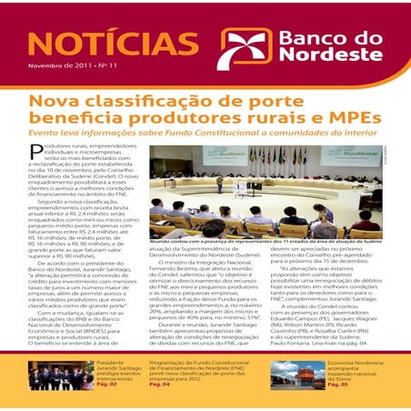 Notícias Banco do Nordeste, edição nº 11 – Novembro 2011