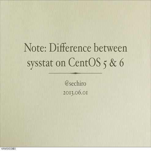 Note  difference between sysstat on cent os 5 & 6