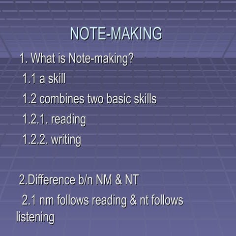 Note making
