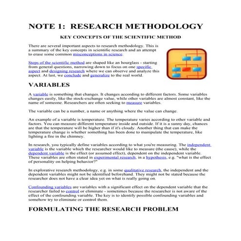 Note 1 : RESEARCH METHODOLOGY