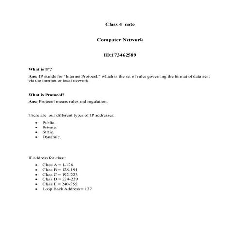 Class note 4 | DOCX