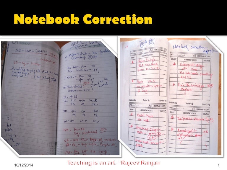 Notebook Correction/Exercise Book Correction Methods
