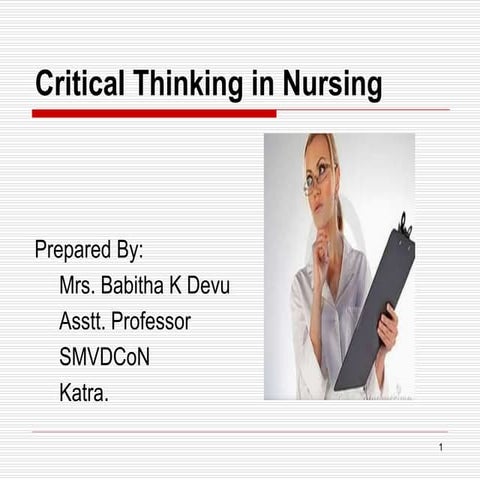Babitha's Note On critical thinking in nursing