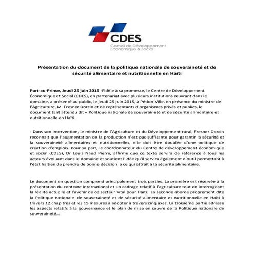 PROJET 2013-2014 - L’élaboration et la mise en œuvre des politiques ...