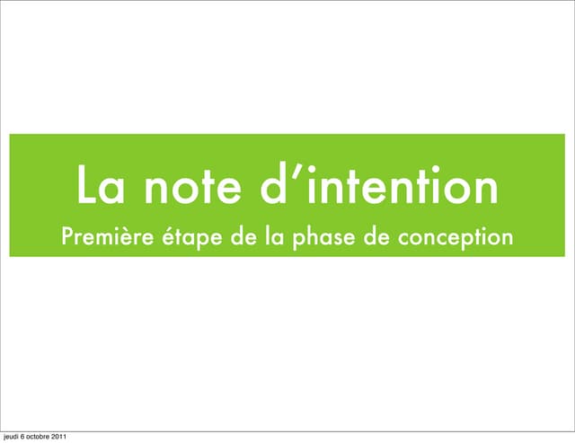 Note d'intention