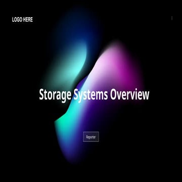 Storage Systems Overview of unit 1 | PPTX