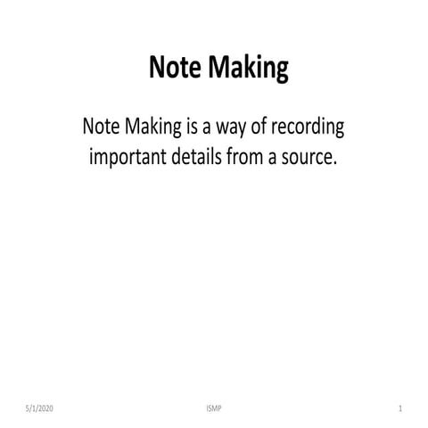 Note making