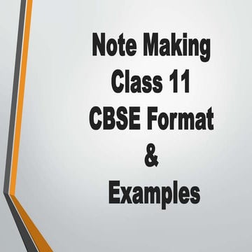 Note Making Class 11 Cbse Format Examples