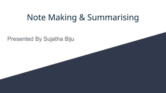 NOTE MAKING class 11 | PPT