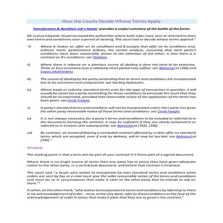 How Courts Decide Whose Terms Apply