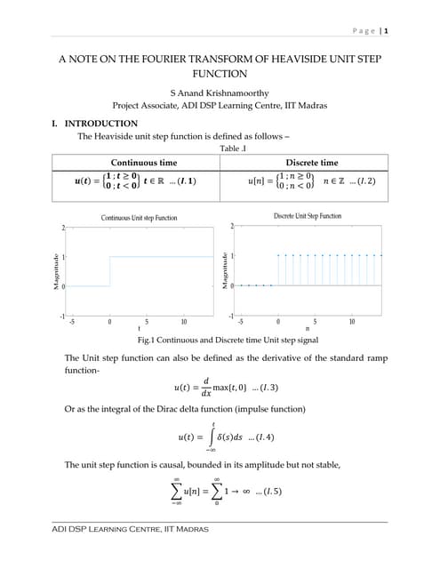 Unit step function | PDF