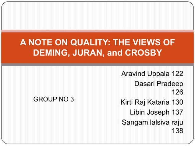Note on quality