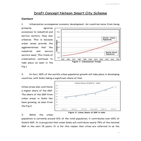 Concept note on 100 Indian smart cities