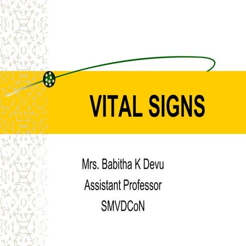 Babitha's Note on vital signs