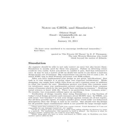 Notes on Simulation and GHDL