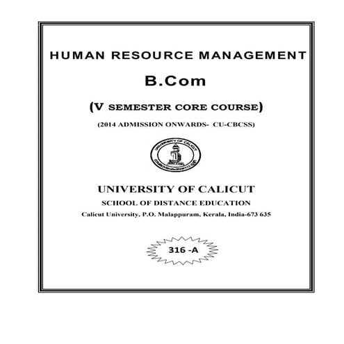 Notes- Bachelor of Human resource Management system