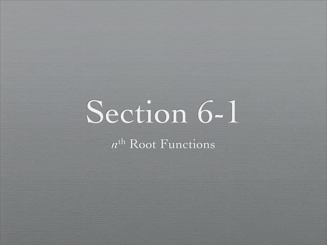 Notes 6-1