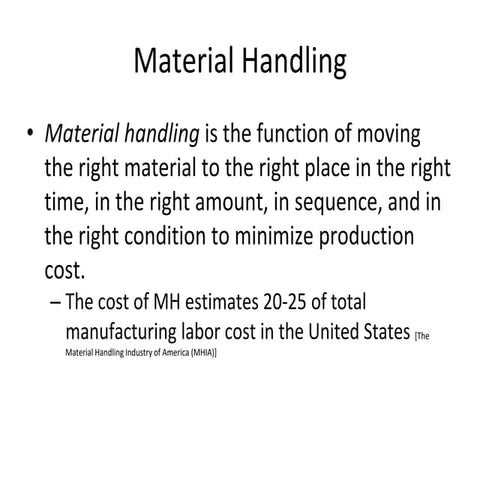 Material Handling | Supply Chain Management