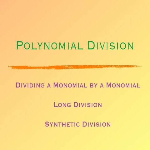 Notes - Polynomial Division