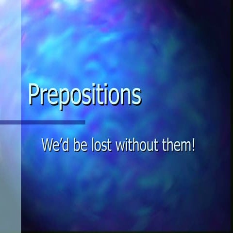 Notes prepositions