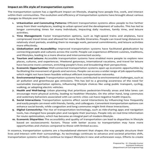 Transportation Engineering - Notes (B-Tech Civil Engineering)