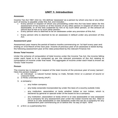 Business Taxation Notes