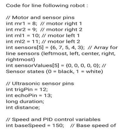 Line following robot program Arduino Uno | PDF