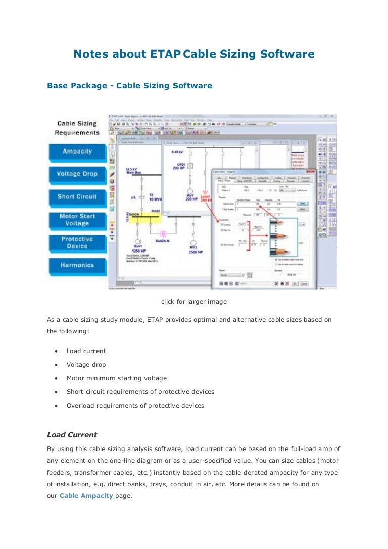 Notes About Etap Cable Sizing Software 2