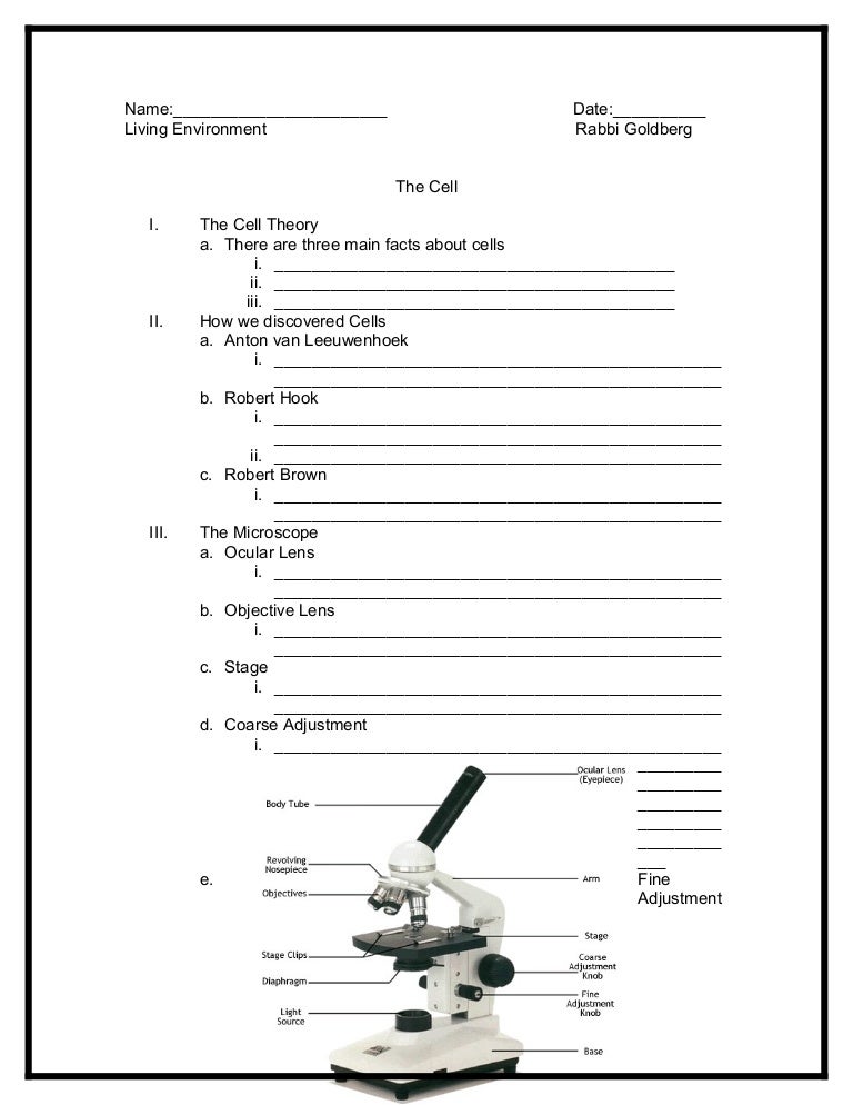 Notes cell and microscope