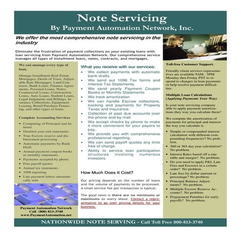 Note Servicing / Loan Servicing