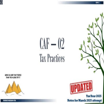 Tax Practices -  CAF2 -  Notes for March 2025