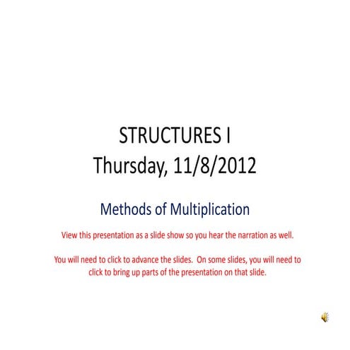Notes for structures I session 18 11 8